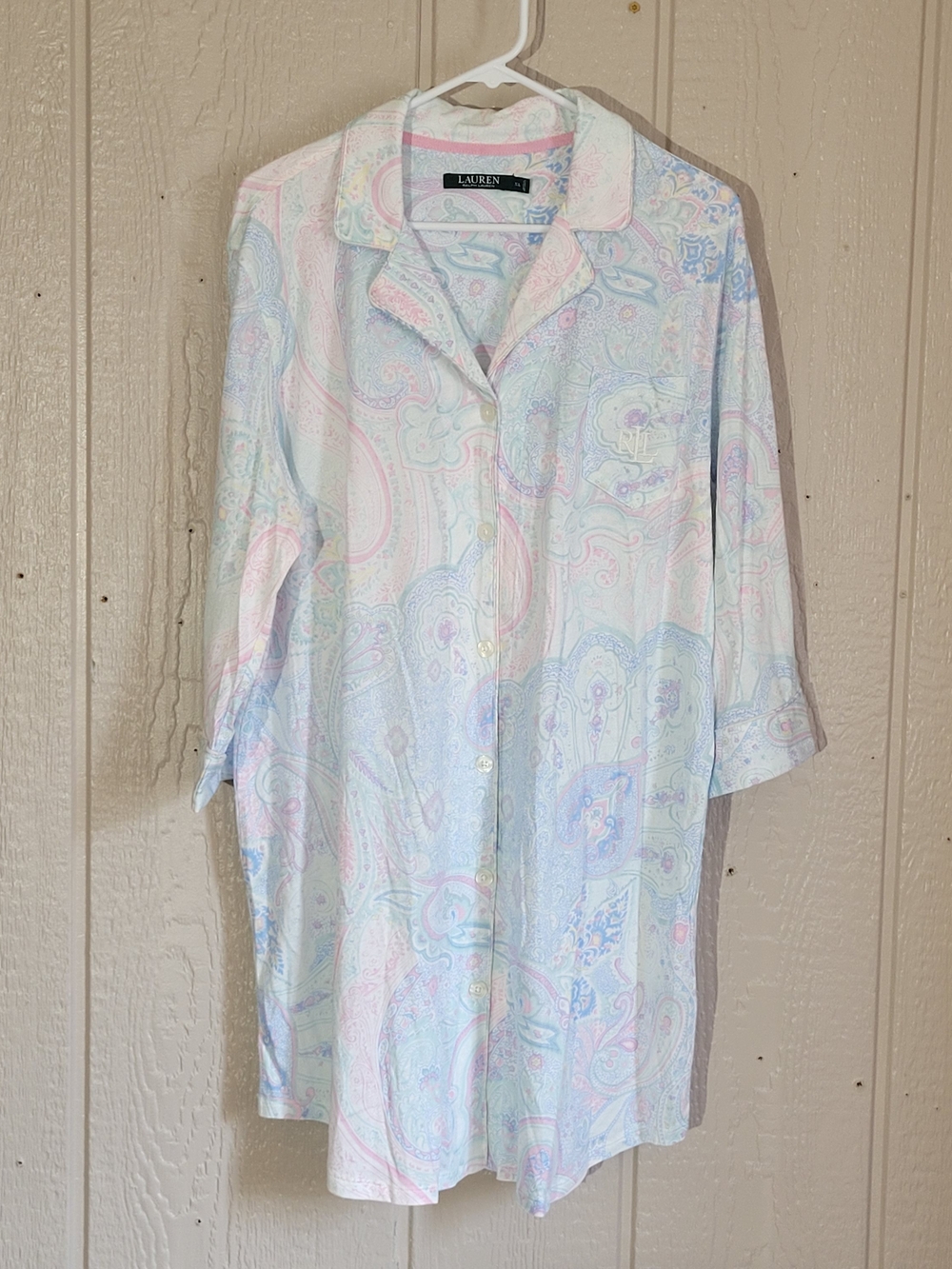 Lauren Ralph Lauren Pastel Paisley Button-Up Sleep Shirt